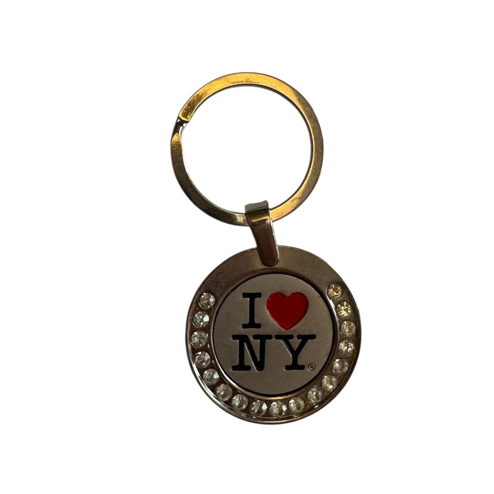 I Love NY Keychain with Rhinestones